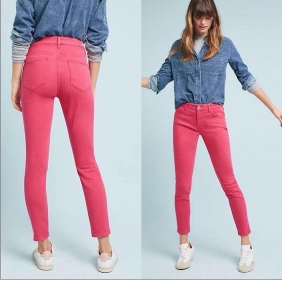 Pilcro and the Letterpress Denim - Pilcro & The Letterpress Mid Rise Skinny Stet Pink Jeans, Sz 32